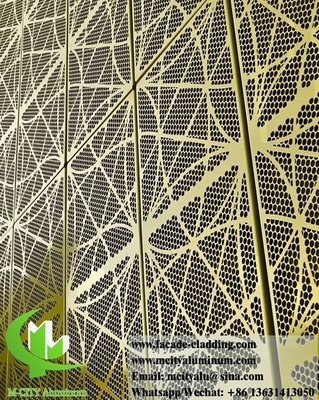 Cortes externos a laser Revestimento metálico perfurado fachadas de alumínio para decoração de edifícios arquitectónicos