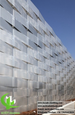 3D exterior Revestimento metálico perfurado fachadas de alumínio para edifícios de decoração arquitetônica