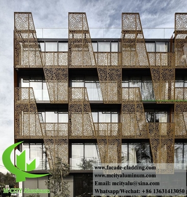 3D exterior Revestimento metálico perfurado fachadas de alumínio para edifícios de decoração arquitetônica