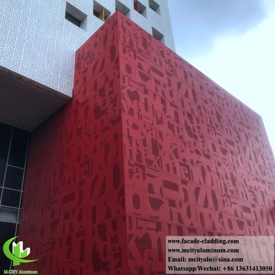 Painéis decorativos de chapa perforada, fachada revestida de alumínio