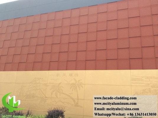 painel de fachada de revestimento de alumínio de chapa metálica perfurada, espessura 3 mm, 1 m x 2 m, dobrado