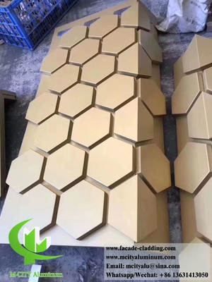 Folha de metal de forma 3D para revestimento de parede tela de metal para fachadas de edifícios alumínio durável
