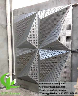 3D de fachada de perforação de tela de metal folha de alumínio revestimento para decoração exterior
