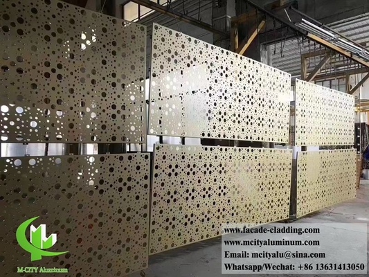Painel decorativo de alumínio para fachada de revestimento de parede com tela de metal cortada a laser