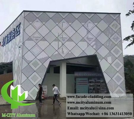 Tela de alumínio de chapa metálica perfurada para revestimento de parede exterior