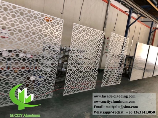 Ecrã decorativo esculpido CNC padrões ocos de alumínio material antirruda