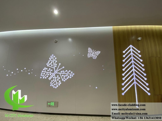 Revestimento de parede de alumínio maciço de cor de grão de madeira para decoração de parede interior de madeira