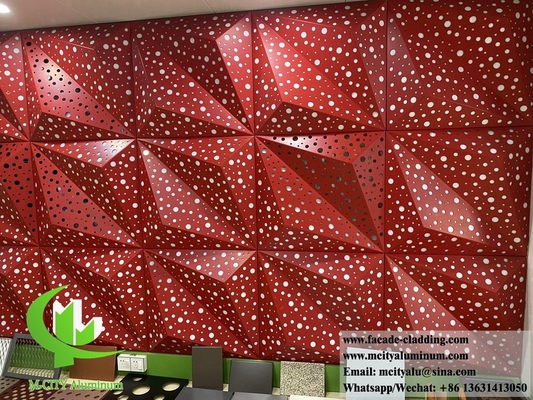 Plano 3D de fachada metálica de chapa de alumínio para decoração de revestimento de parede interior e exterior