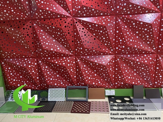 Plano 3D de fachada metálica de chapa de alumínio para decoração de revestimento de parede interior e exterior