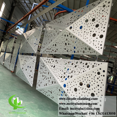 Sistema de fachada de metal 3D de revestimento de alumínio sólido para decoração exterior de paredes de edifícios