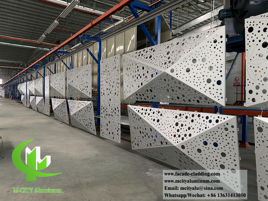 Sistema de fachada de metal 3D de revestimento de alumínio sólido para decoração exterior de paredes de edifícios