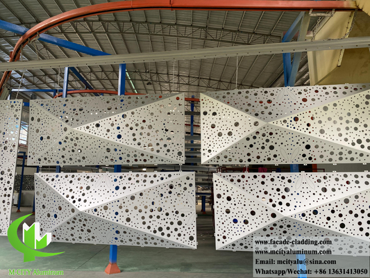 Sistema de fachada de metal 3D de revestimento de alumínio sólido para decoração exterior de paredes de edifícios