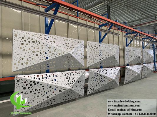 Sistema de fachada de metal 3D de revestimento de alumínio sólido para decoração exterior de paredes de edifícios
