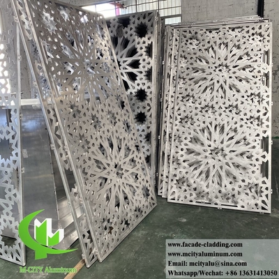Islam design fachada metálica revestimento de parede de alumínio com padrões perfurados revestido em pó