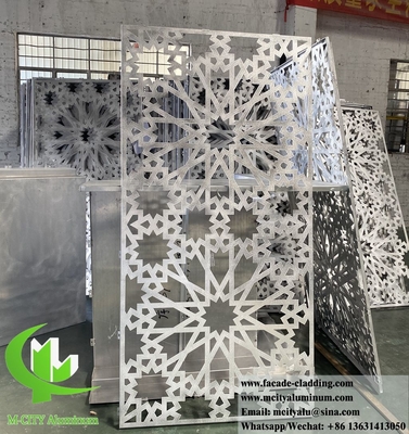 Islam design fachada metálica revestimento de parede de alumínio com padrões perfurados revestido em pó