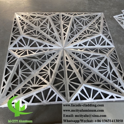 Modelo decorativo de corte a laser 3D de projeto de sistema de fachada de metal folha de alumínio com padrões ocos
