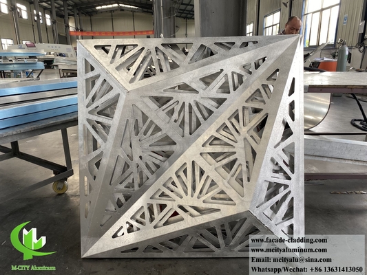 Modelo decorativo de corte a laser 3D de projeto de sistema de fachada de metal folha de alumínio com padrões ocos
