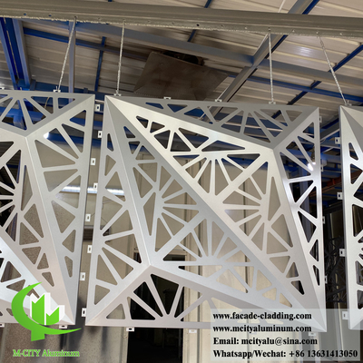 Painéis de revestimento metálico de forma 3D tela de alumínio PVDF pintura 1220x1220mm tamanho personalizado