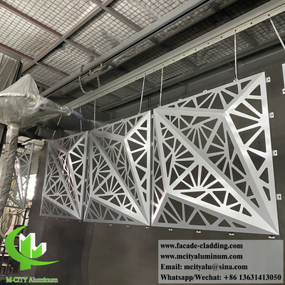 Painéis de revestimento metálico de forma 3D tela de alumínio PVDF pintura 1220x1220mm tamanho personalizado