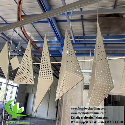 Sistema de fachada de revestimento 3D de alumínio, material metálico, pó antirruda revestido com espessura de 3 mm