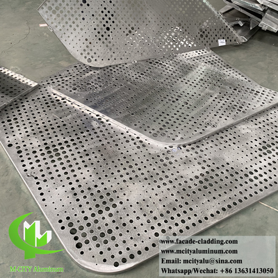 Perforação de folhas de metal de cor dourada sistema de fachada de liga de alumínio 3 mm espessura PVDF pintura