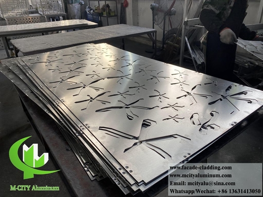 Painéis de tela metálicos cortados a laser, revestidos em pó de folhas de alumínio, material de decoração para fachadas de edifícios, revestimento de parede