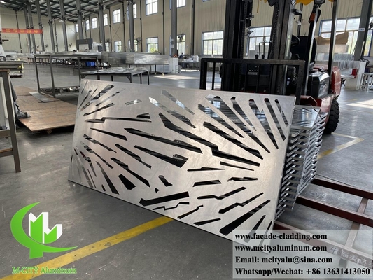 Painéis de tela metálicos cortados a laser, revestidos em pó de folhas de alumínio, material de decoração para fachadas de edifícios, revestimento de parede