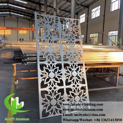 Painel de parede de alumínio perfurado revestimento de fachada metálica de cor azul PVDF padrão oco com luz LED