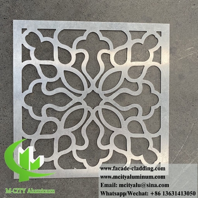 Ecrã de metal oco de 3 mm Painéis de alumínio material de decoração para revestimento de fachadas de paredes de edifícios