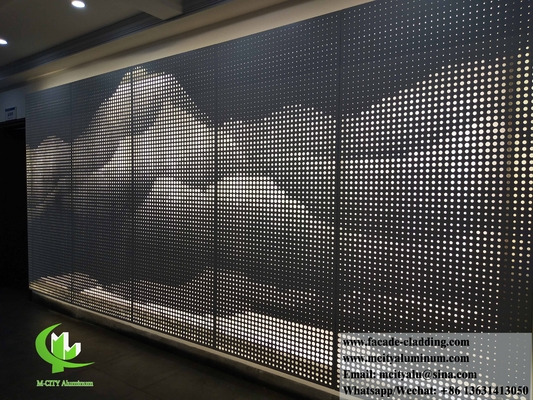 Painel perfurado de alumínio sólido para fachada, revestimento, decoração PVDF cor dourada