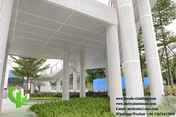 Padrão de perfuração de revestimento de alumínio sólido para decoração de colunas com luz LED