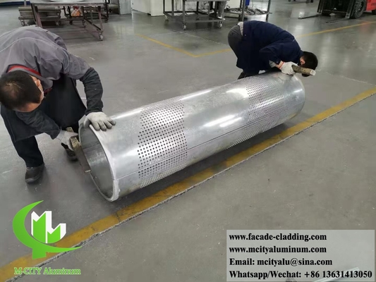 Painel de revestimento de alumínio perfurado para decoração de colunas, interior e exterior, revestido em pó de 5 mm, branco