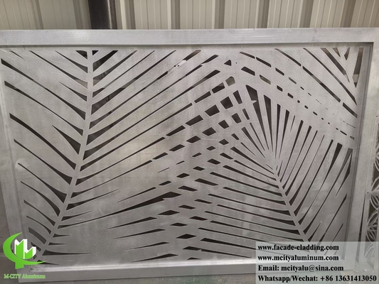 Painéis de alumínio de tela metálica cortada a laser com padrões de design em pó revestido com PVDF com cores