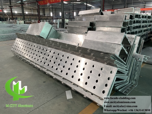 Perforação de alumínio revestimento de fachada de metal buracos redondos cor de fragmento 3 mm PVDF revestido em pó