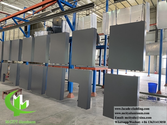Revestimento de parede de alumínio sólido Cores cinzentas PVDF 20 anos Garantia espessura de 3 mm para fachada do edifício