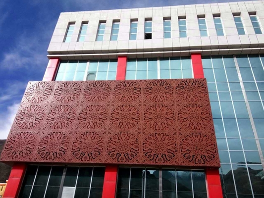 revestimento de parede PVDF de chapa metálica perforada de alumínio para fachadas de edifícios de espessura 3 mm