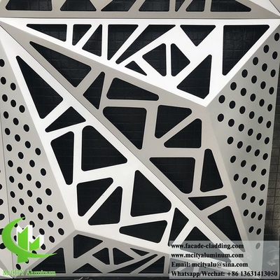 Revestimento de parede de alumínio painéis sólidos 3D Design com padrões decorativos para fachada de edifícios