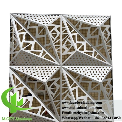 Revestimento de parede de alumínio painéis sólidos 3D Design com padrões decorativos para fachada de edifícios