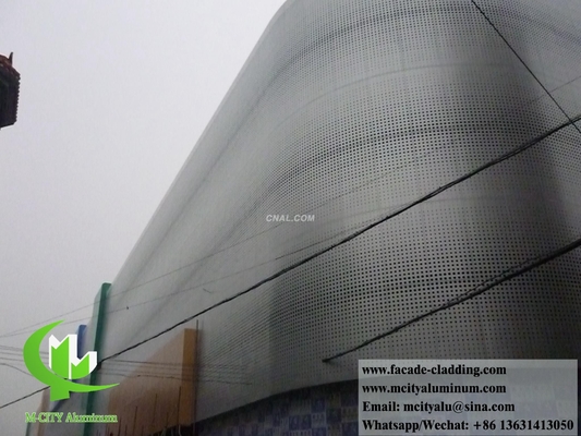 Painéis de revestimento de alumínio perfurados, painéis curvos de facadas de edifícios