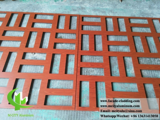 Ecrã decorativo de alumínio com padrões revestimento de fachada metálica em pó revestido de branco