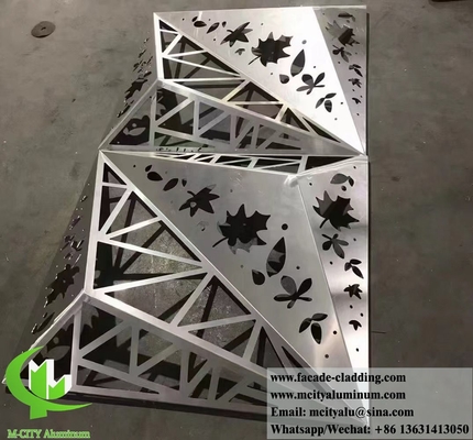 Painéis de alumínio 3D Laser Cut Design Powder Coated Akzo Nobel Para revestimento de parede exterior