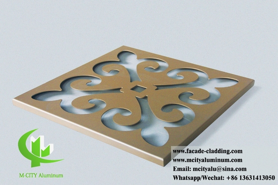 Laser Cut Metal Screen Alumínio Folha Padronizados Painéis PVDF Revestimento 3mm espessura