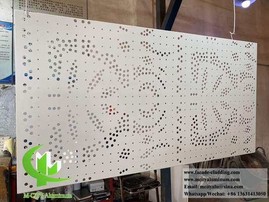 Sistema de revestimento de metal de design 3D tela de fachada de alumínio com padrão perfurado