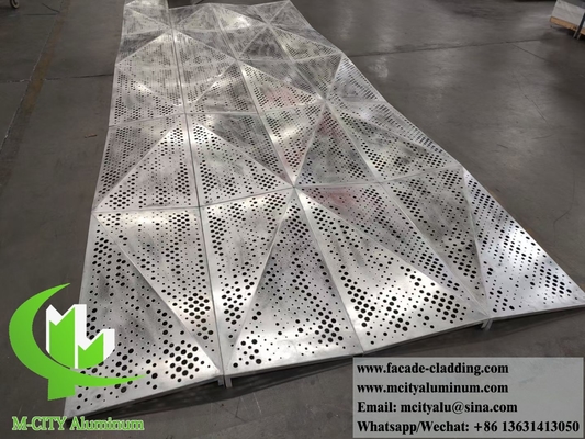 Painel de alumínio perfurado com padrão de perfuração para teto com iluminação LED