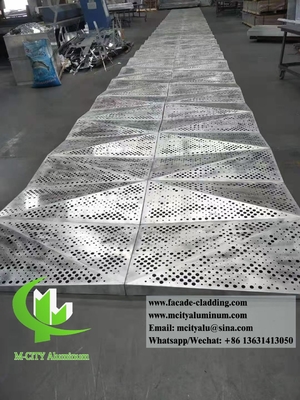 3D forma folha de metal de alumínio tela para parede sistema de fachadas com sliver cor
