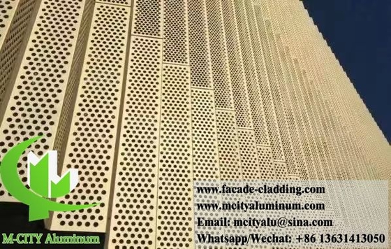 Painéis de alumínio de chapa perfurada para decoração de fachadas de edifícios