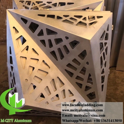 Fases metálicas tela de corte a laser de alumínio forma 3D revestimento de parede exterior decoração arquitetônica