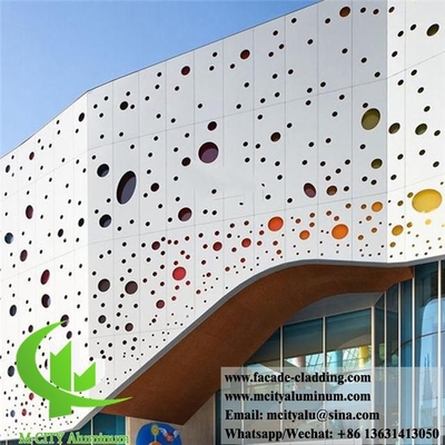 Arquitetura de revestimento metálico fachadas de alumínio perfurado para decoração exterior de edifícios