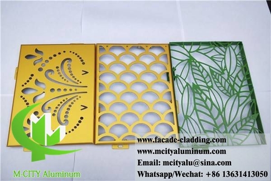 Ecrã decorativo de alumínio de chapa de metal arquitetônica com revestimento anti-ferrugem PVDF