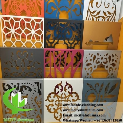 Ecrãs decorativas exteriores Metal Alumínio em pó revestido de cor de borracha com padrões